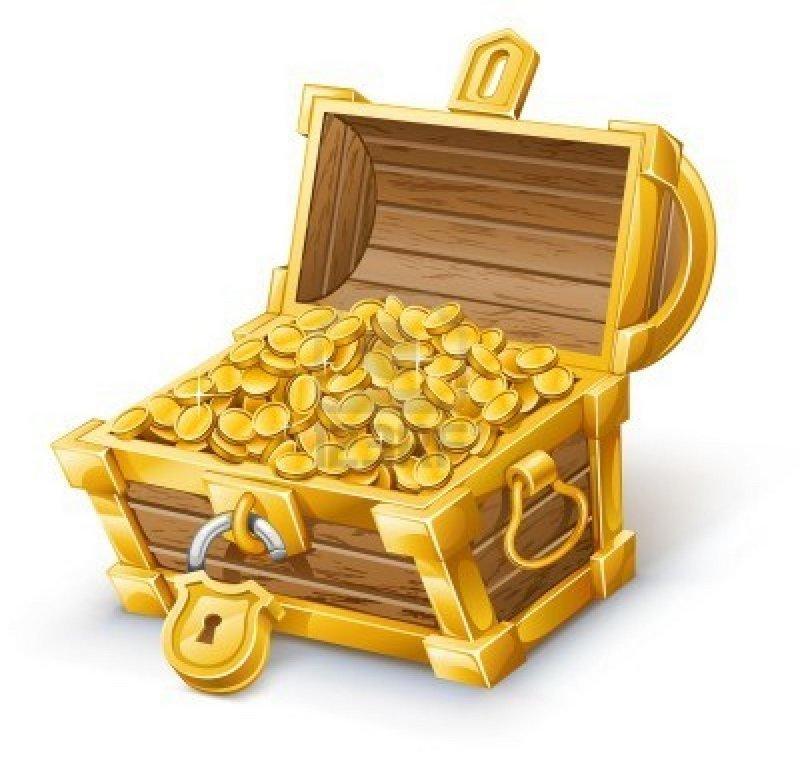 Pentland Community Chest logo - an open treasure chest full of gold coins