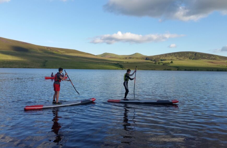 Wildfire Explorer Scouts using paddleboards