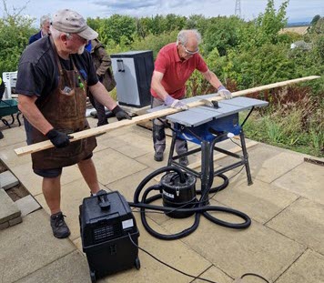 Members of the Pentland Men's Shed at work