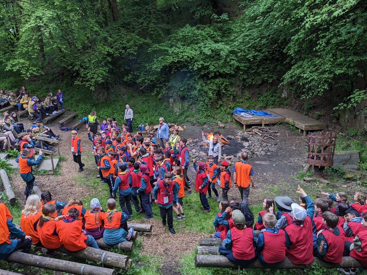 Photo of the bibs being worn by Scouts